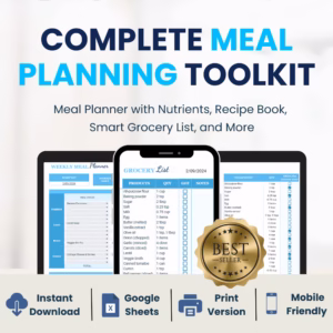 Recipe organizer, smart grocery list and meal planner Google Sheets